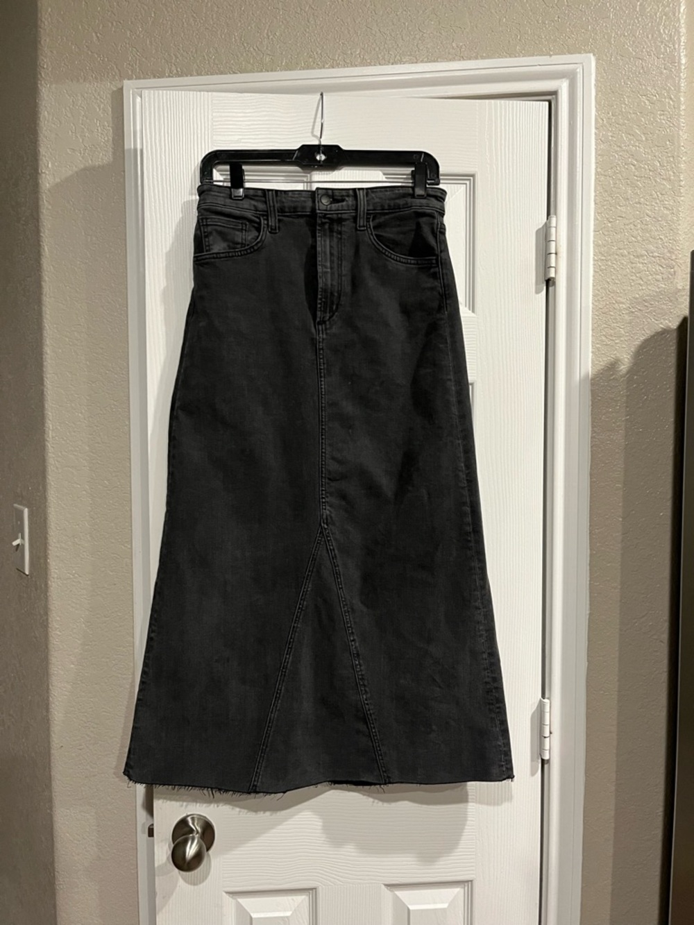 Joe's Jeans Black Denim Flare Maxi Skirt